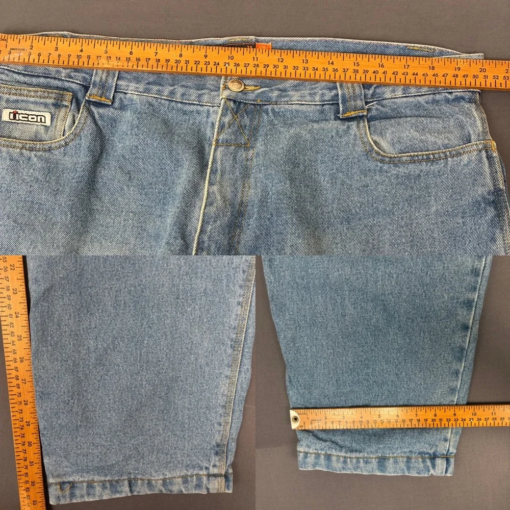 Icon Barrier Double Knee Denim Fleece Lined Pants Men's Size 40x33 Asphalt